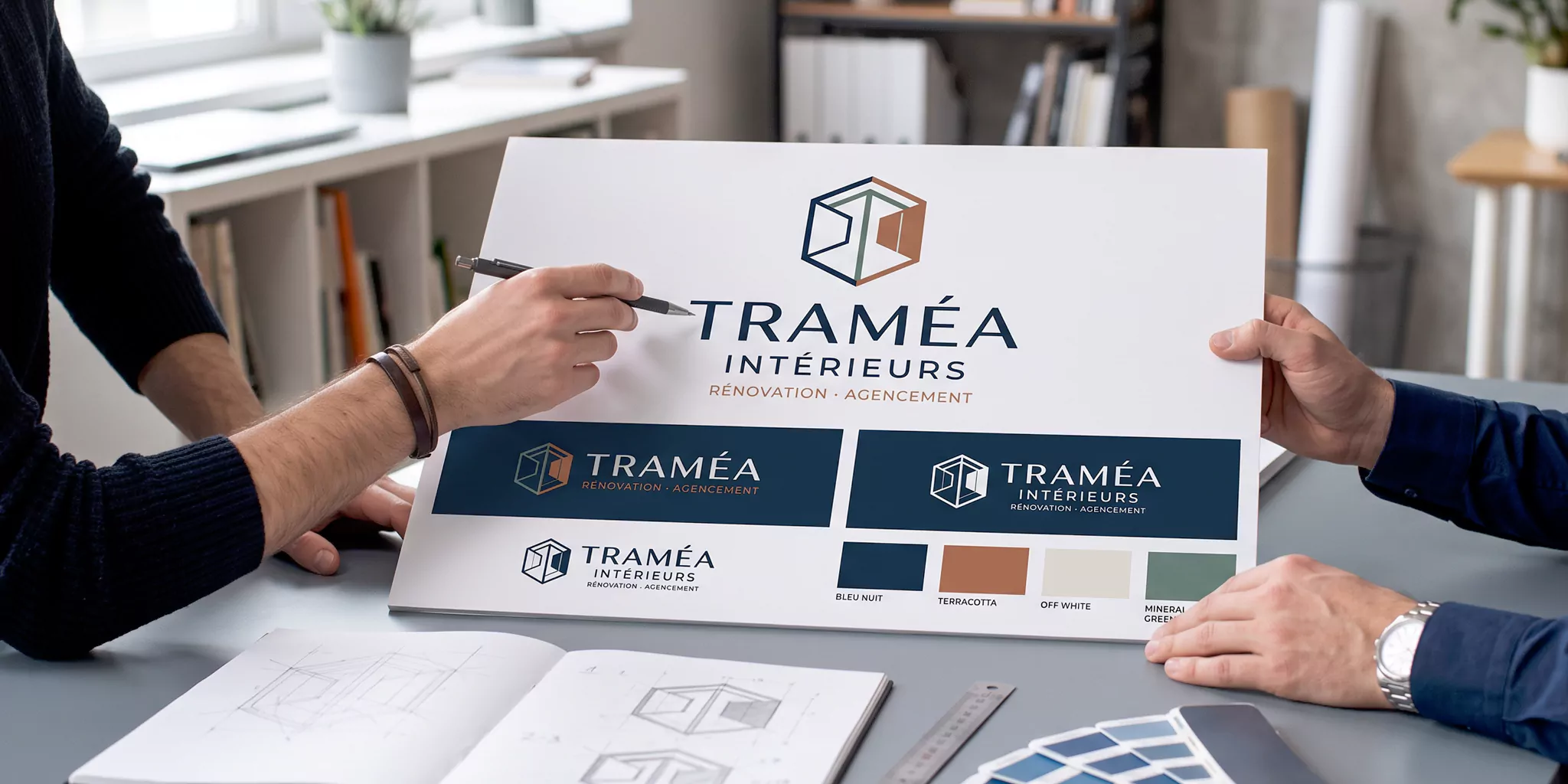Présentation et échange autour d’un projet de logo et de sa palette de couleurs