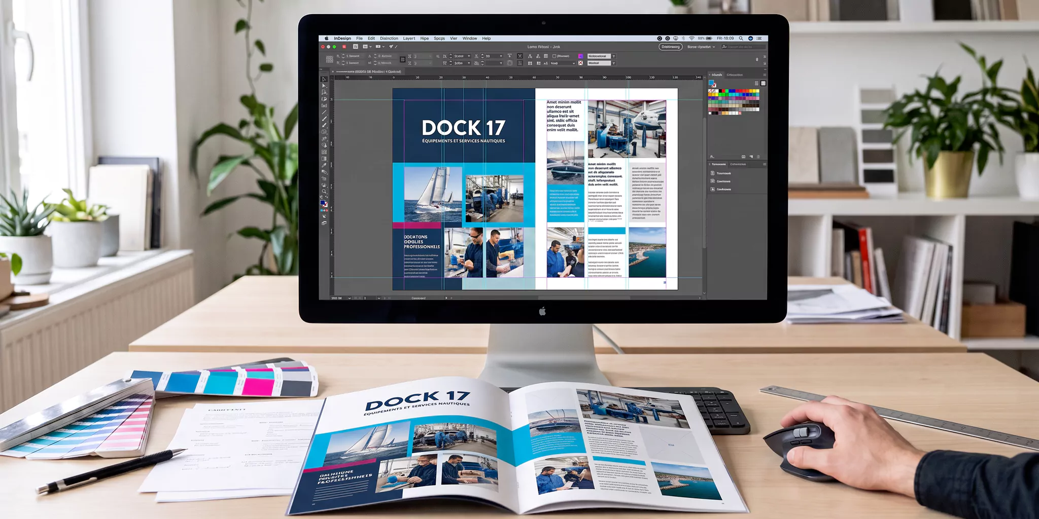 Mise en page d’une brochure dans un logiciel de création graphique