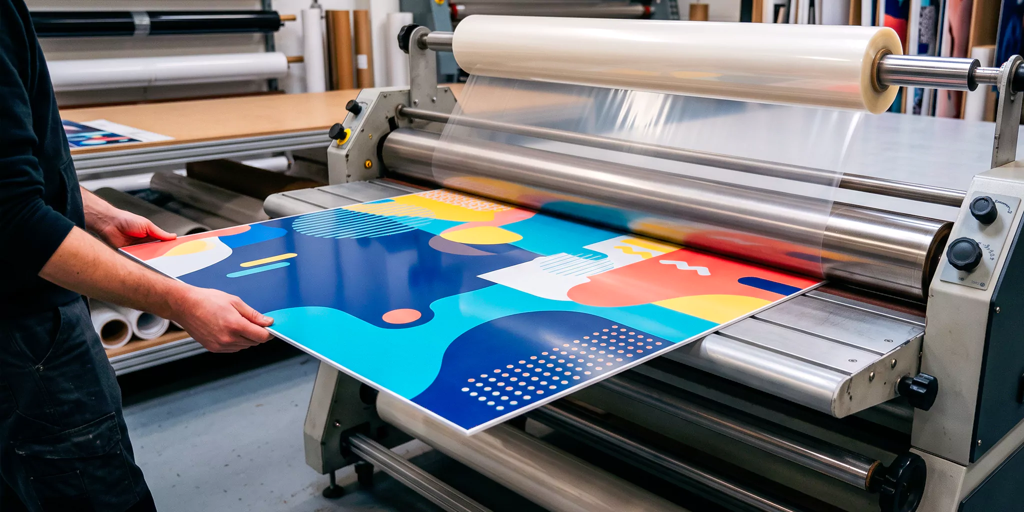 Application d’une lamination de protection sur un panneau imprimé