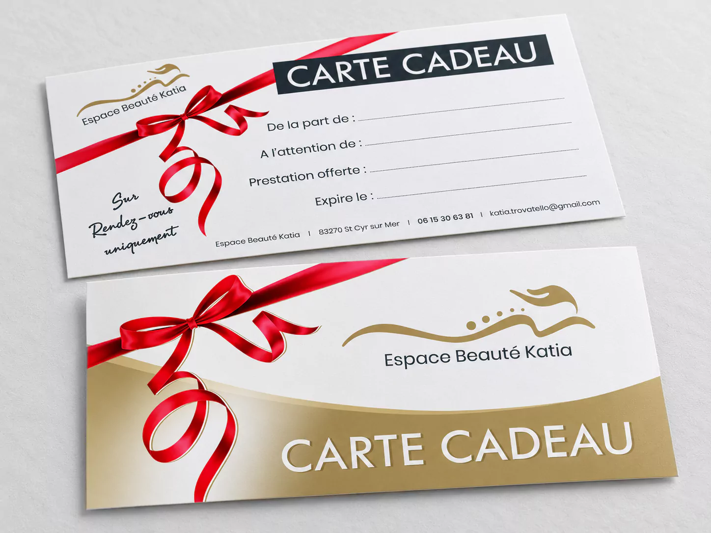 Carte cadeau créée pour l’activité de drainage lymphatique.