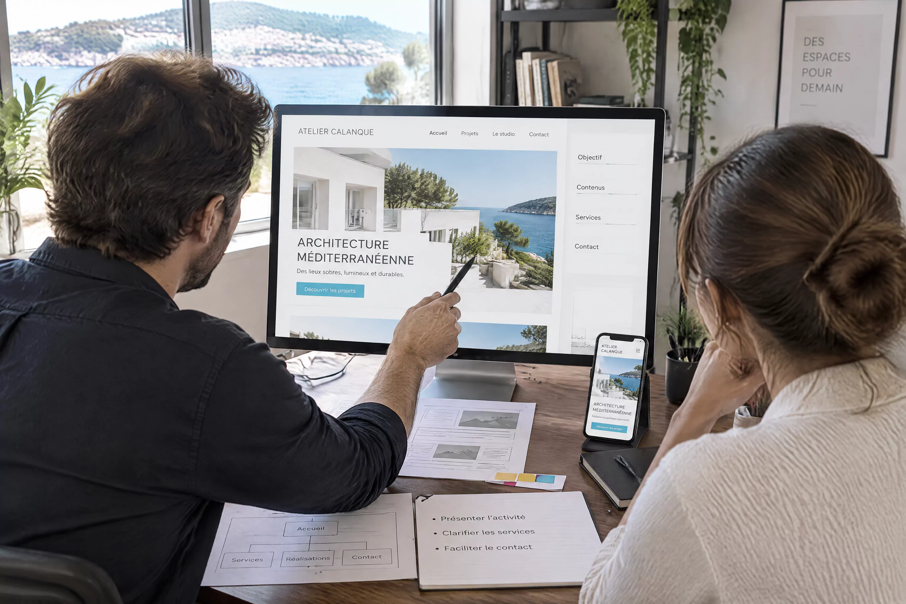 Échange avec une cliente pendant la conception de son site Internet