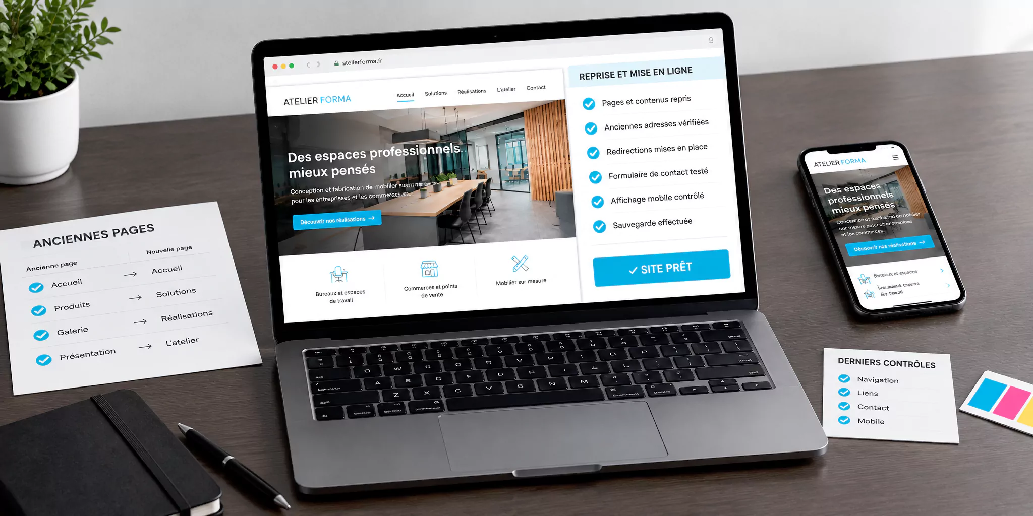 Contrôle des pages et de la remise en ligne d’un site Internet refondu